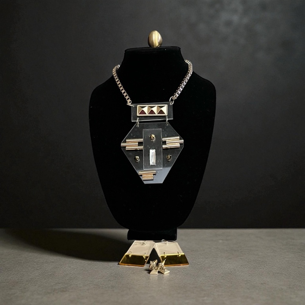 FREE ring with the Geometric Silver and Gold Necklace - Picture 1 of 2